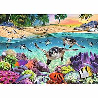 Race of the Baby Sea Turtles 500 pc Large Format Puzzle