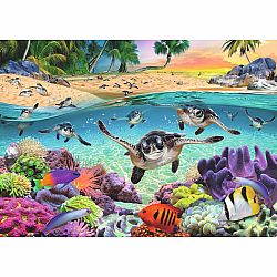 Race of the Baby Sea Turtles 500 pc Large Format Puzzle