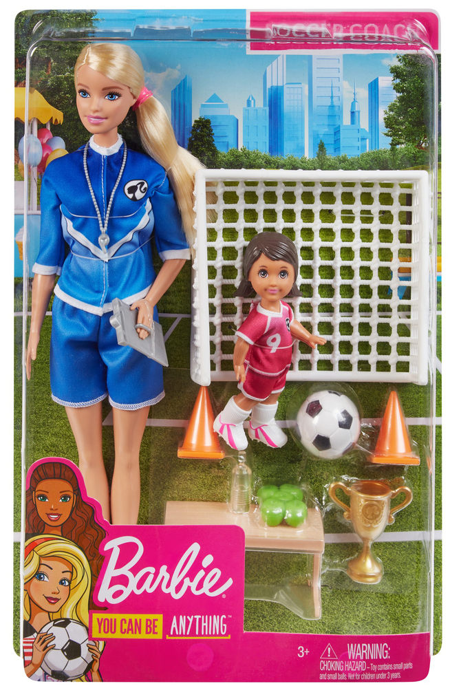 barbie soccer playset