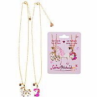 Bejeweled Unicorns BFF Necklace Tear and Share