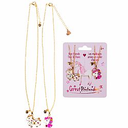 Bejeweled Unicorns BFF Necklace Tear and Share