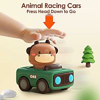 Press & Go Big Head Racing Cars