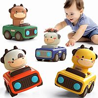 Press & Go Big Head Racing Cars