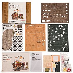 DIY Miniatures 3D Wooden Puzzle - Blossom Cart