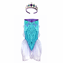 Mermaid Glimmer Skirt & Tiara Set Blue