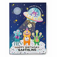 Alien Birthday Cake Card Vanilla