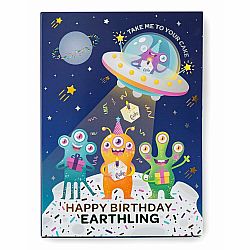 Alien Birthday Cake Card Vanilla