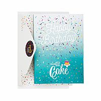 Happy Birthday Teal Vanilla Cake Card