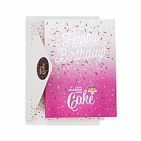 Happy Birthday Pink Chocolate Cake Card