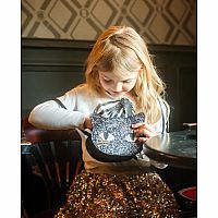 Cat's Meow Black Chunky Glitter Kitty Purse
