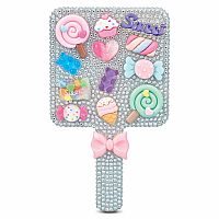 Charming Rhinestone Hand Mirror