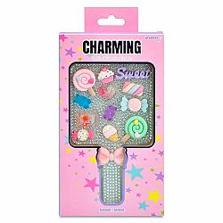 Charming Rhinestone Hand Mirror