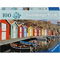 Colorful Houses in Sweden - 100 Piece Puzzle