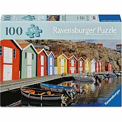 Colorful Houses in Sweden - 100 Piece Puzzle
