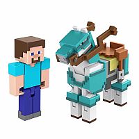 Minecraft Figures Steve and Armored Horse