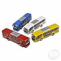 7" Diecast Pull Back Coach Bus (assortment - sold individually)