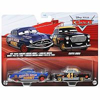 CARS 2-Pack Dirt Track Hudson Hornet & Clovis Rider