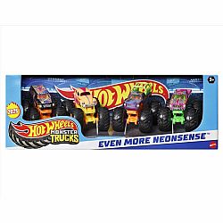 Hot Wheels Monster Trucks Even More Neonsense 4pk