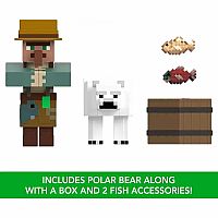 Minecraft Figures - Fisherman and Polar Bear