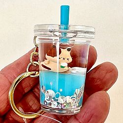 Kitty Boba Floaty Keycharm