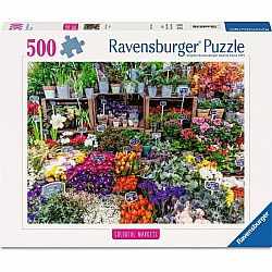 Flower Market, France - 500 Piece Puzzle