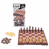 Foldable Magnetic Chess / Checkers Wood
