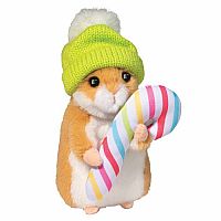 Hamster With Candy Cane & Hat