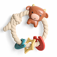 Highland Cow Ritzy Rattle with Teething Rings