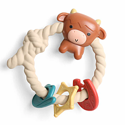 Highland Cow Ritzy Rattle with Teething Rings