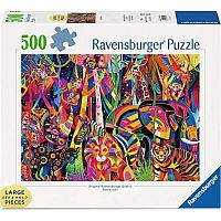 Jeweled Jungle - 500 Pc Puzzle Large Format