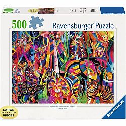 Jeweled Jungle - 500 Pc Puzzle Large Format