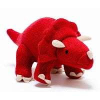 Knitted Red Triceratops Rattle