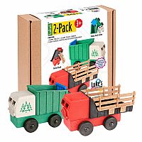Farm Truck & Green Dump Truck 2 Pack