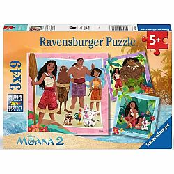 Moana 2: Off to New Adventures - Three 49 Piece Puzzles