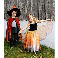Monarch Butterfly Twirl Dress with Wings & Headband (Size 5/6)