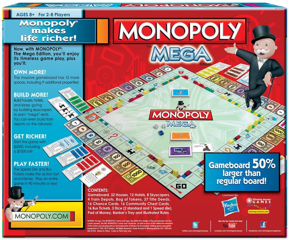 censuur borstel voorkomen Monopoly Mega Edition - Lucky Duck Toys