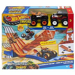 Hot Wheels Monster Trucks Racedown Destruction Track Set