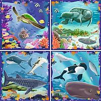 Puzzle Up! Ocean Life (64 + 72 + 81 + 90 Piece Puzzles)