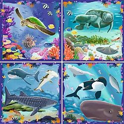 Puzzle Up! Ocean Life (64 + 72 + 81 + 90 Piece Puzzles)