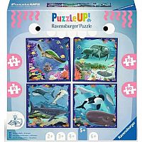 Puzzle Up! Ocean Life (64 + 72 + 81 + 90 Piece Puzzles)