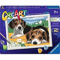 CreArt Paint by Number - Jack Russell Puppies