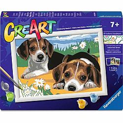 CreArt Paint by Number - Jack Russell Puppies