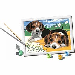 CreArt Paint by Number - Jack Russell Puppies