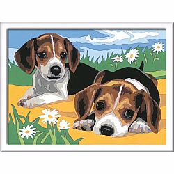 CreArt Paint by Number - Jack Russell Puppies