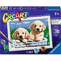 CreArt Paint by Number - Cute Puppies