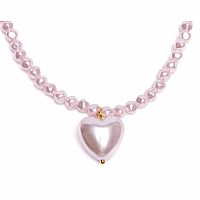 Pink Pearl Heart Necklace