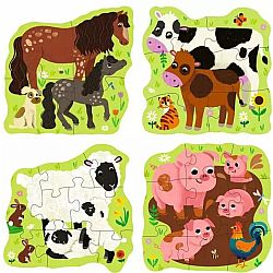 Puzzle Up! Farm Animals (4 + 6 + 8 + 10 Piece Puzzles)