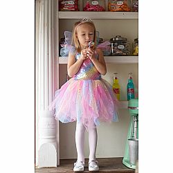 Rainbow Fairy Dress with Wings Size 3-4