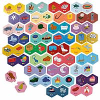 Rhyming Words Hexagon Puzzle Pairs