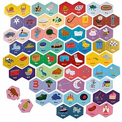 Rhyming Words Hexagon Puzzle Pairs